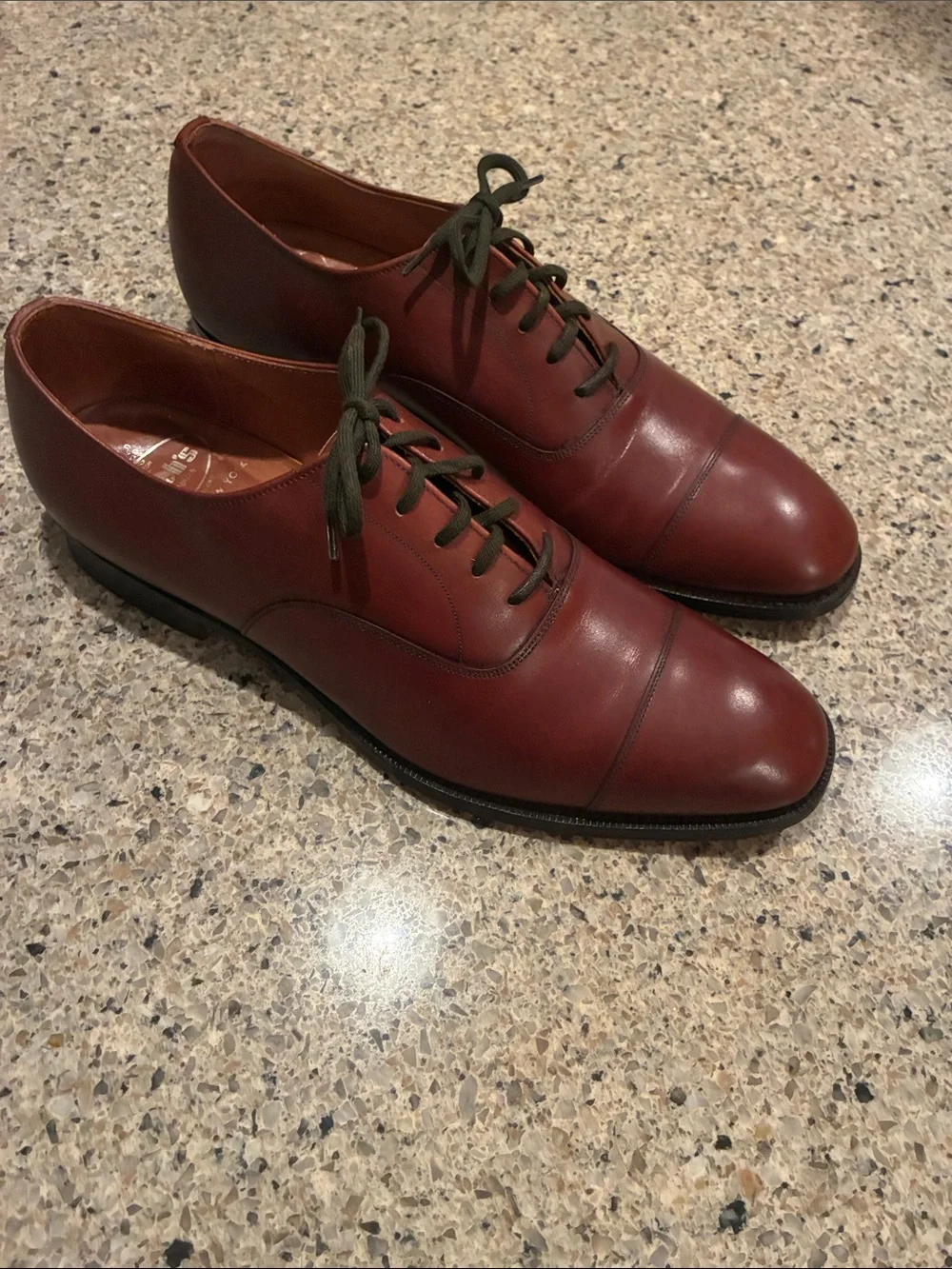 Men’s 10D Church's Men's Brown Cap-Toe Oxford Leather Dress Shoes